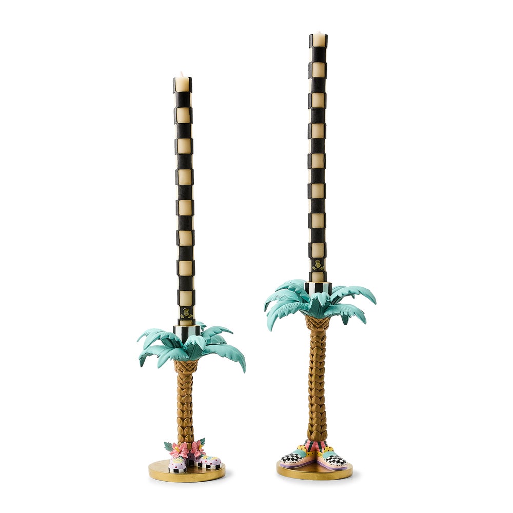 MACKENZIE-CHILDS Mackenzie-chilllds Patience Brewster Palm Tree Candle Holders, Set of 2 - Image 7