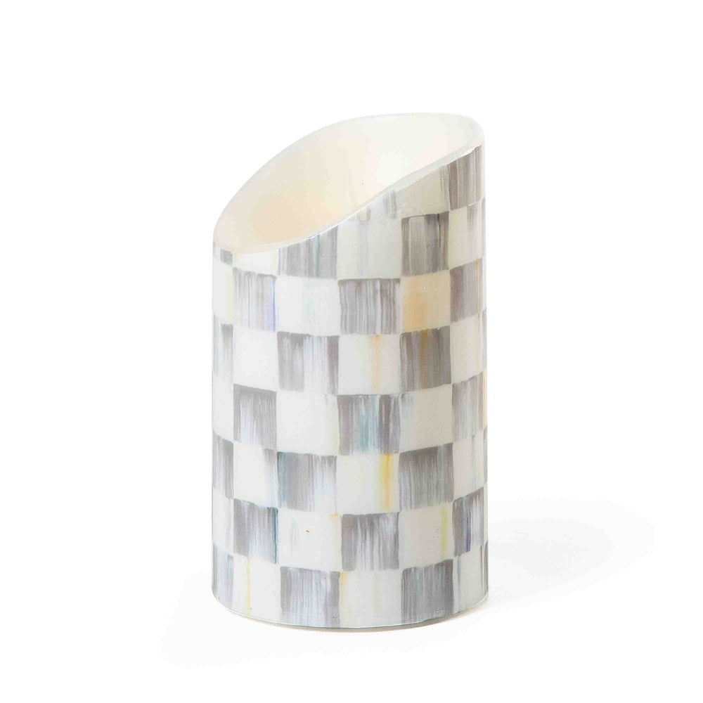 Mackenzie-chilllds Sterling Mackenzie-chilllds Check Flameless 5″ Pillar Candle