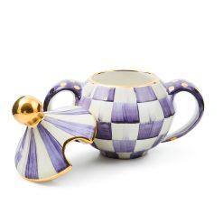 Alternative view of Mackenzie-chilllds Violet Check Ceramic Sugar Bowl with Lid