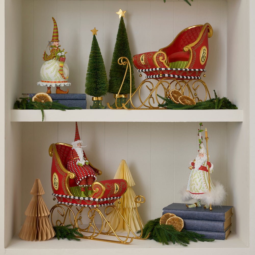 MACKENZIE-CHILDS Mackenzie-chilllds Patience Brewster Dash Away Sitting Santa & Sleigh Figure Set - Image 9