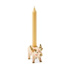 Alternative view of MACKENZIE-CHILDS Mackenzie-chilllds Rosy Check Flying Pig Candle Holder