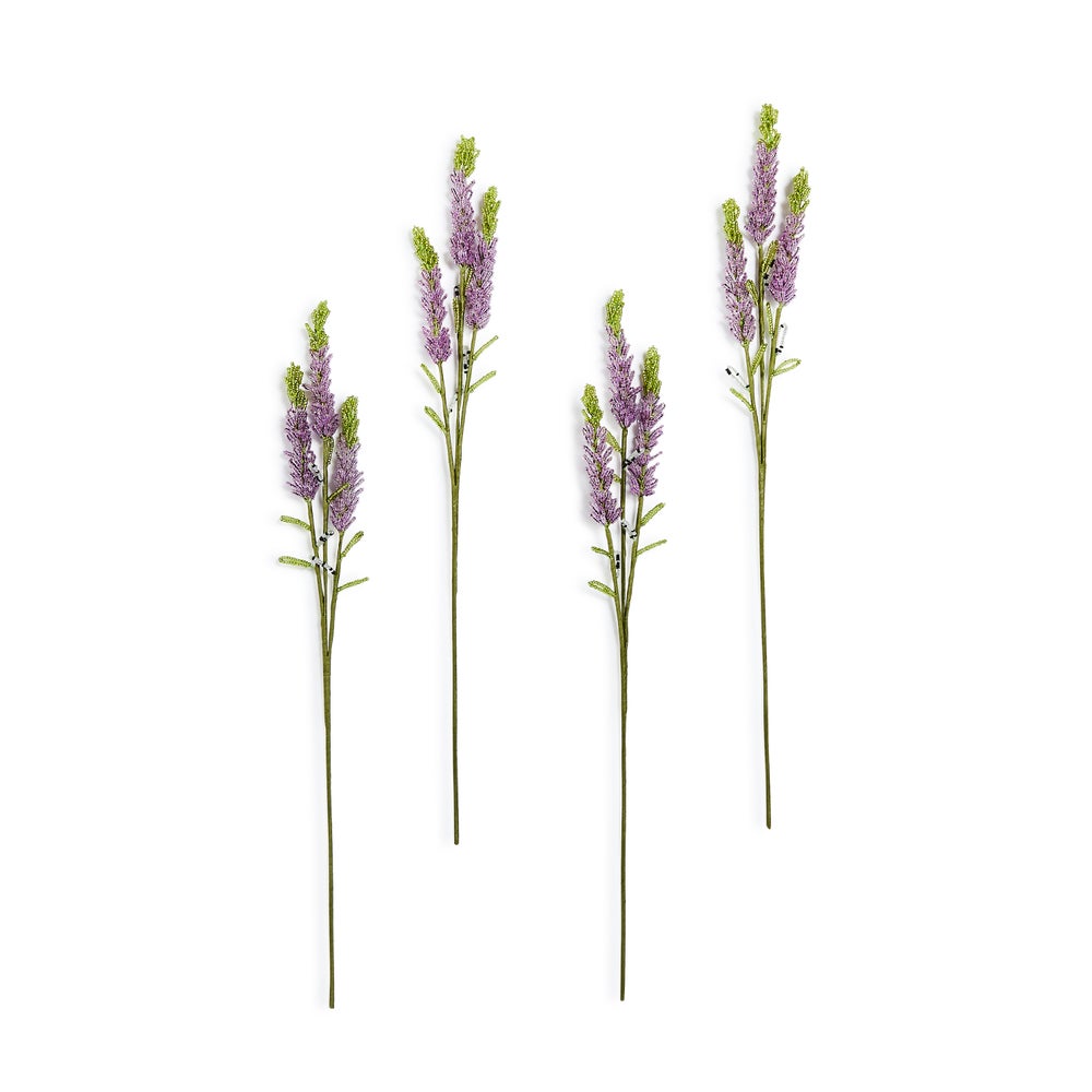 MACKENZIE-CHILDS Mackenzie-chilllds Lavender Beaded Flower Stem, Set of 4