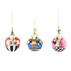MACKENZIE-CHILDS Mackenzie-chilllds Patience Brewster Nativity Jolly Wisemen Ball Ornaments, Set of 3