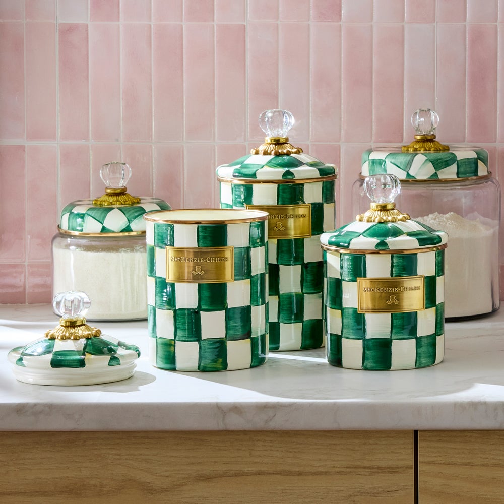 Emerald Check Enamel Canisters - Image 19