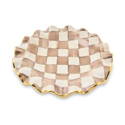 Alternative view of MACKENZIE-CHILDS Mackenzie-chilllds Mocha Check Fluted Ceramic Dinnerware