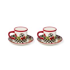 Deck the Halls Espresso Cup & Saucer, Set of 2