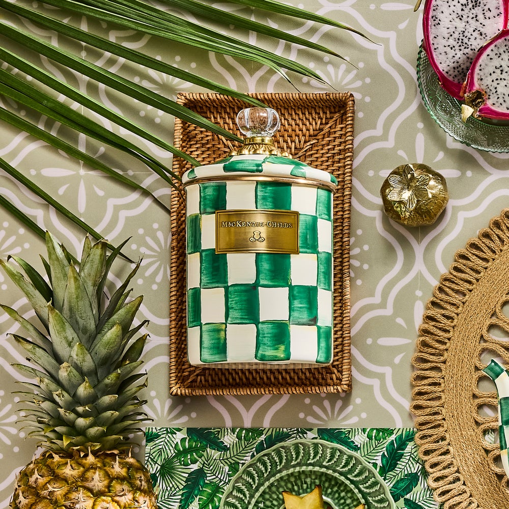 Emerald Check Enamel Canisters - Image 4