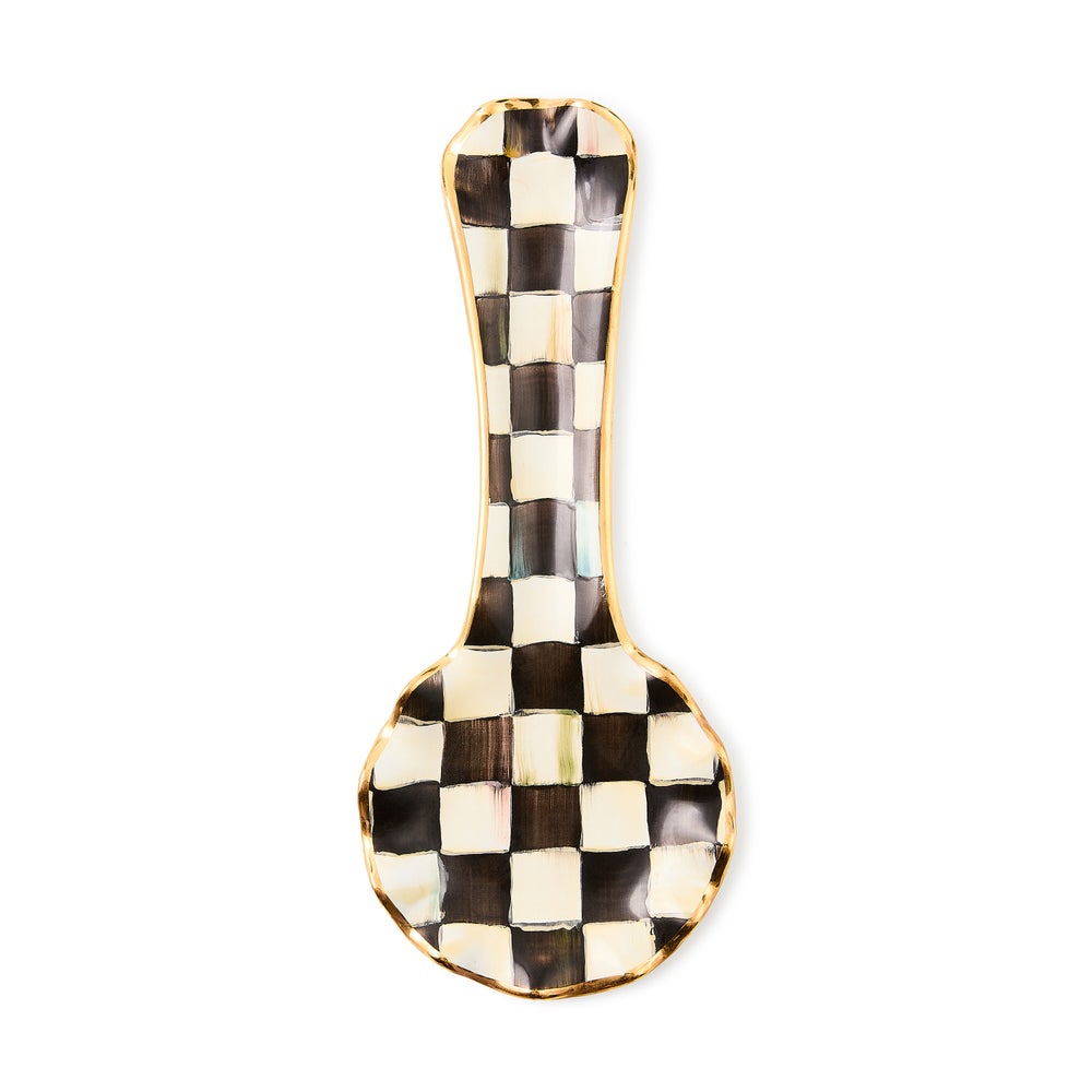 Check Ceramic Spoon Rest - Image 2