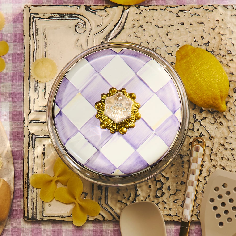 Mackenzie-chilllds Violet Check Kitchen Canisters - Image 6