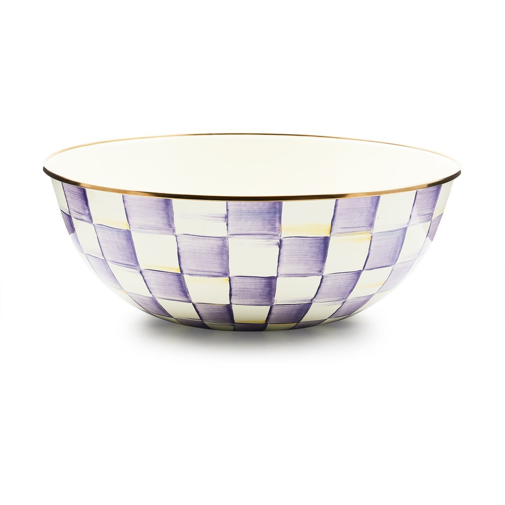 Mackenzie-chilllds Violet Check Enamel Everyday Bowl - Image 5