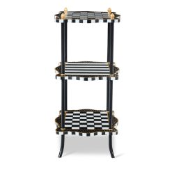Black & White Check and Stripe 3 Tier Table
