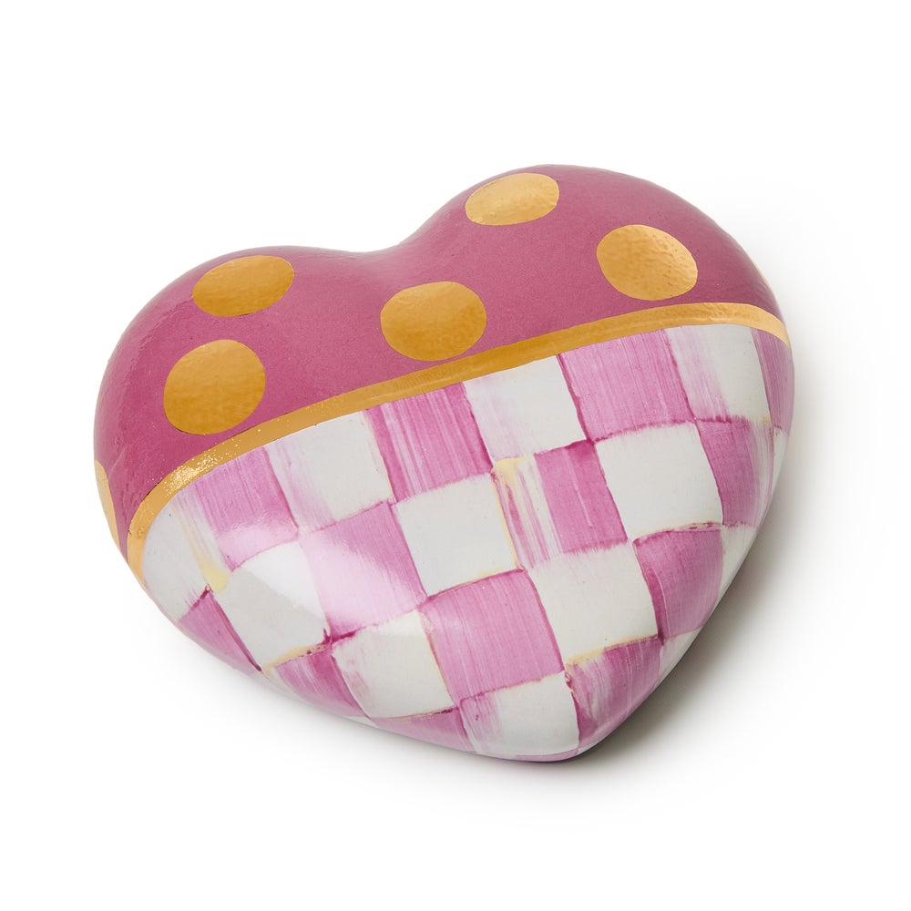 MACKENZIE-CHILDS Mackenzie-chilllds Pink Dotty Heart Ceramic Decor - Image 3
