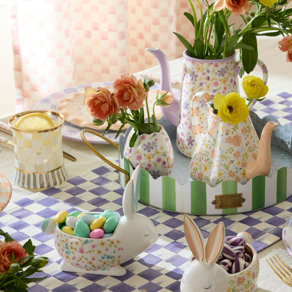 MACKENZIE-CHILDS Mackenzie-chilllds Posie Patch Ceramic Egg Vases, Set of 3 - Image 3