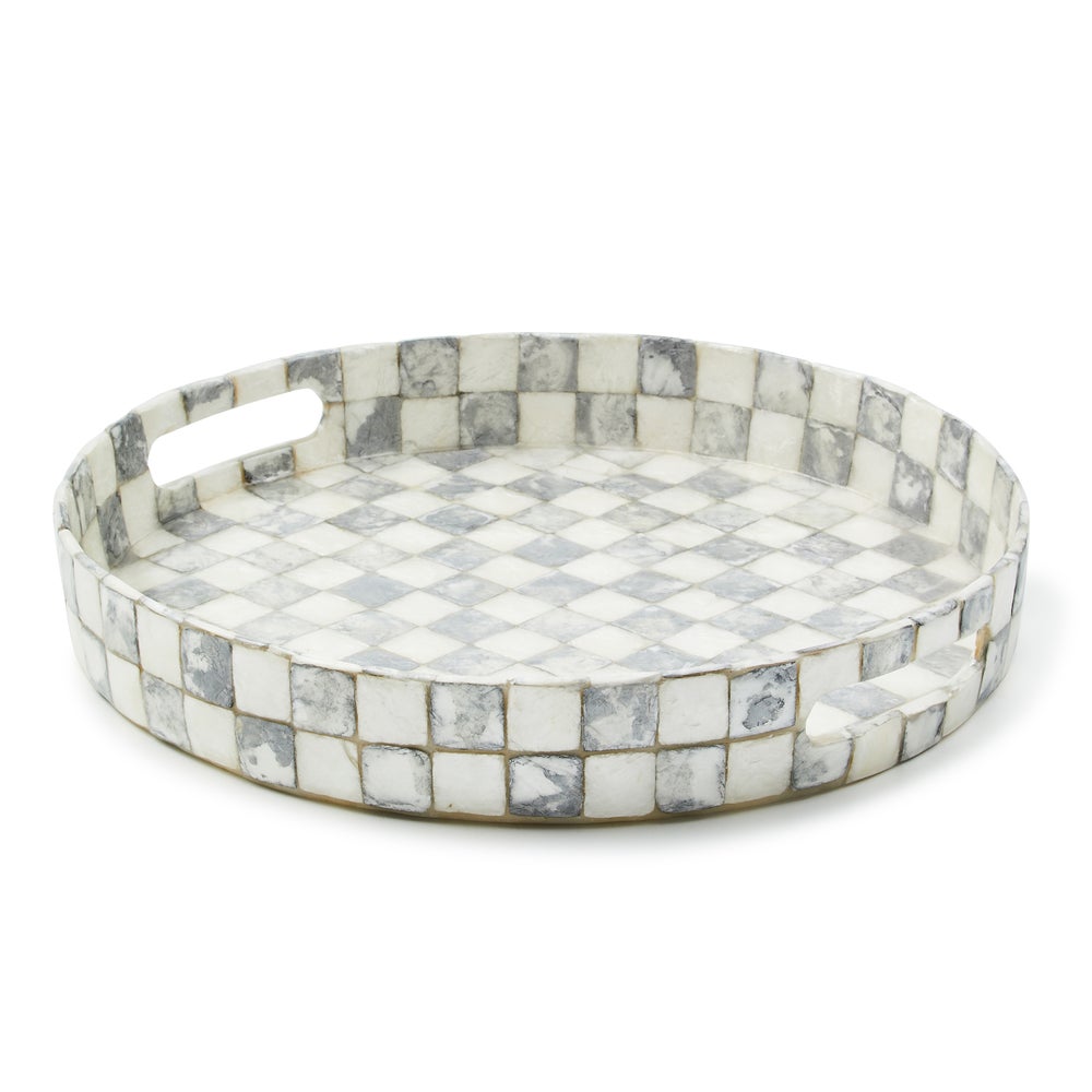 Check Capiz Round Tray - Image 3