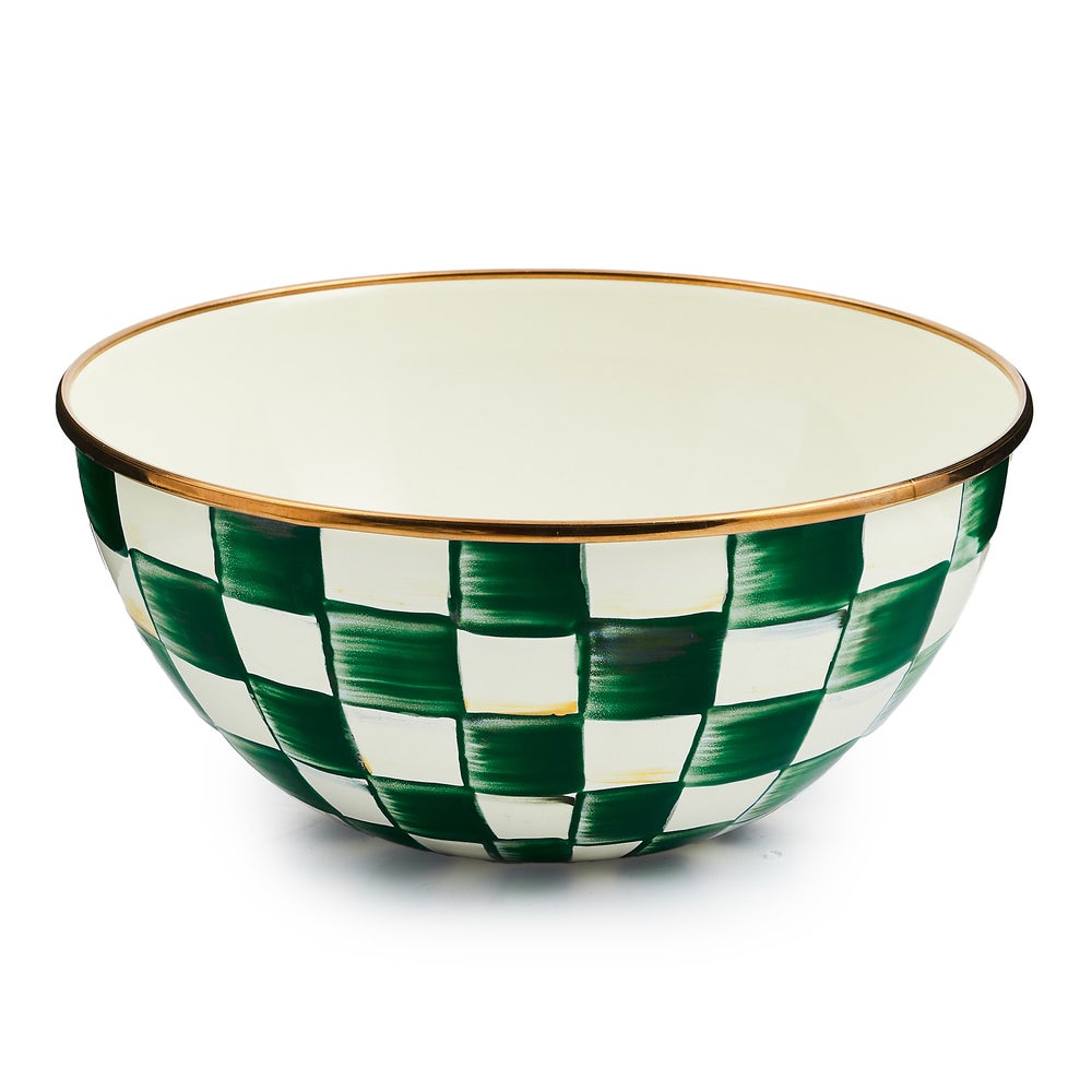 Emerald Check Enamel Everyday Bowl - Image 3