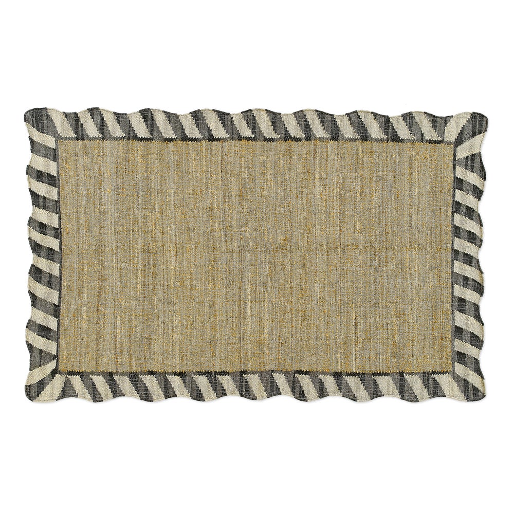 MACKENZIE-CHILDS Mackenzie-chilllds Jute Scalloped Black & White Rug - Image 16