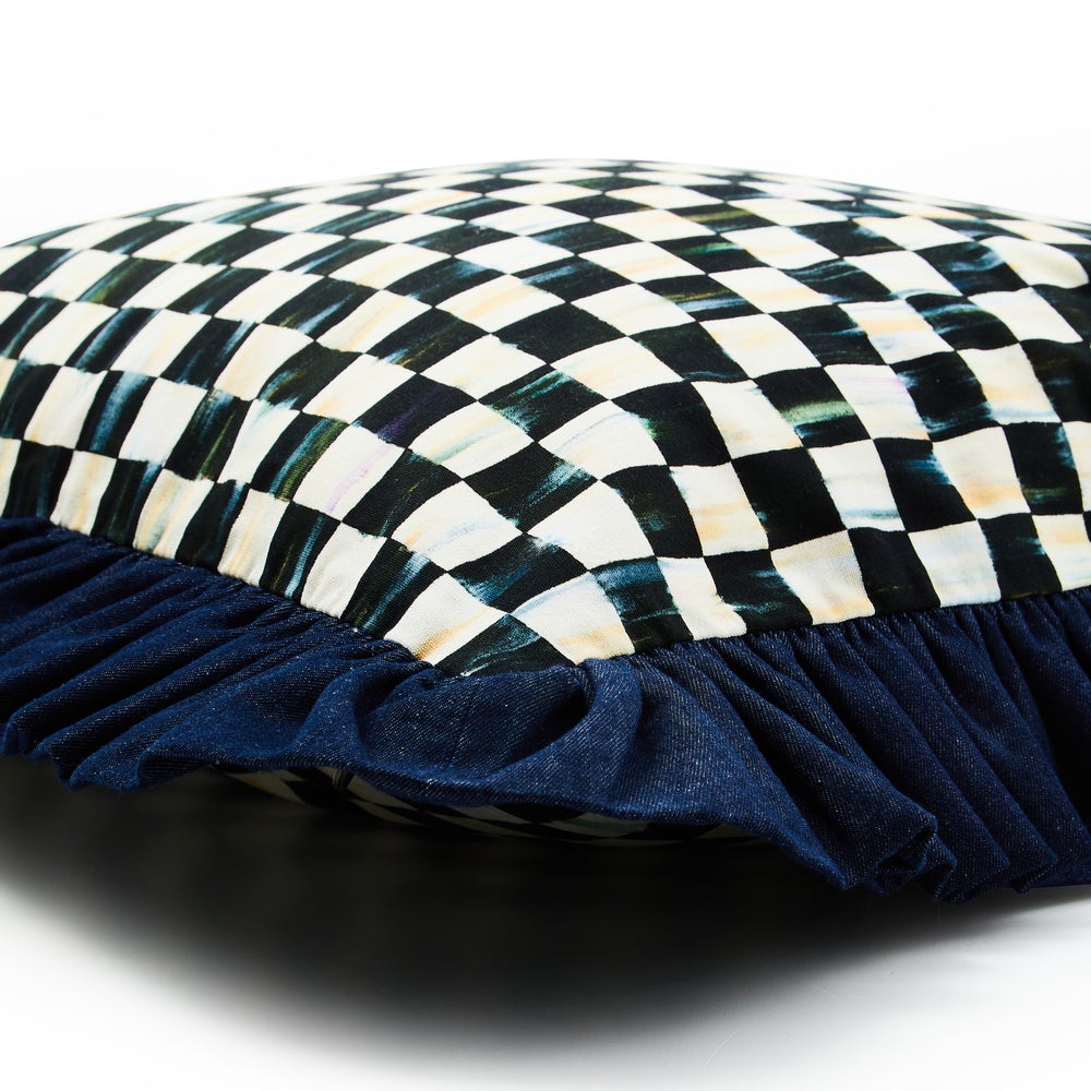 Courtly Check with Denim Ruffle Pillow - Image 3
