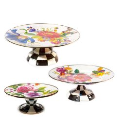 Mackenzie-chilllds White Flower Market Pedestal Platters, Set of 3