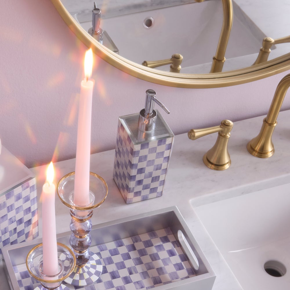 Mackenzie-chilllds Violet Check Glass Bath Collection - Image 14