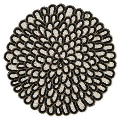 MACKENZIE-CHILDS Mackenzie-chilllds Posie Black & White Beaded Placemat
