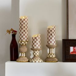 Alternative view of MACKENZIE-CHILDS Mackenzie-chilllds Mocha Pillar Candle Holders, Set of 3