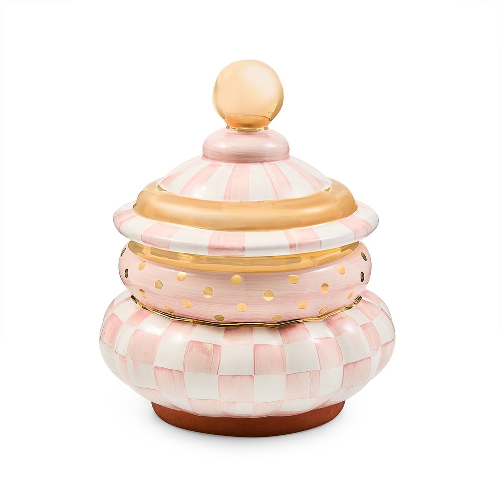 MACKENZIE-CHILDS Mackenzie-chilllds Rosy Check Ceramic Canister - Image 3