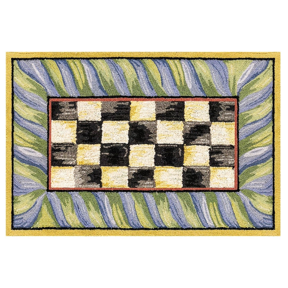 Courtly Check Purple & Green Washable Rug - Image 2