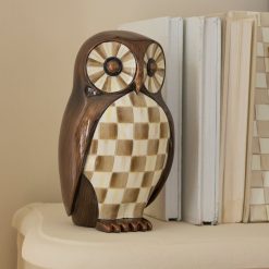 Alternative view of MACKENZIE-CHILDS Mackenzie-chilllds Mocha Check Owl