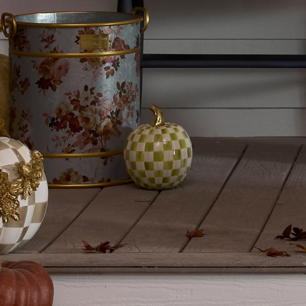 MACKENZIE-CHILDS Mackenzie-chilllds Moss Check Mini Pumpkin - Image 3