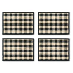 Alternative view of Mackenzie-chilllds Woven Check Straw Placemats, Set of 4