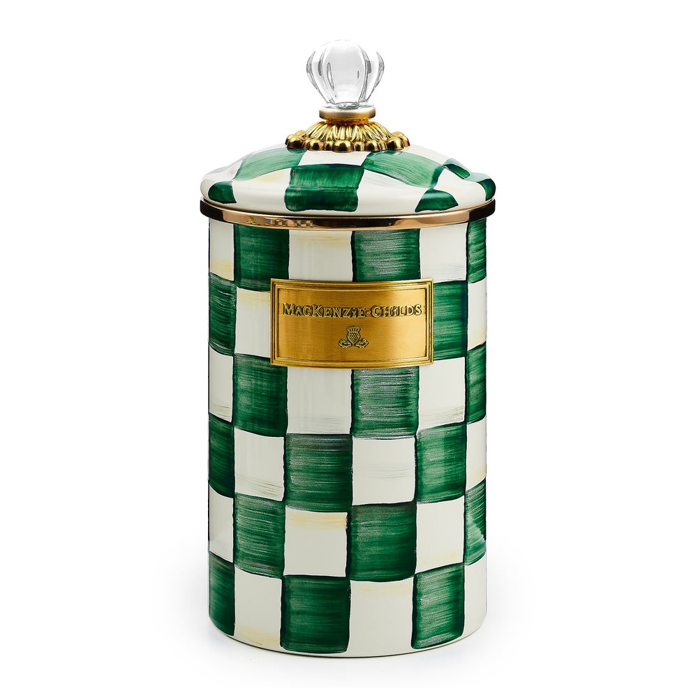 Emerald Check Enamel Canisters - Image 3