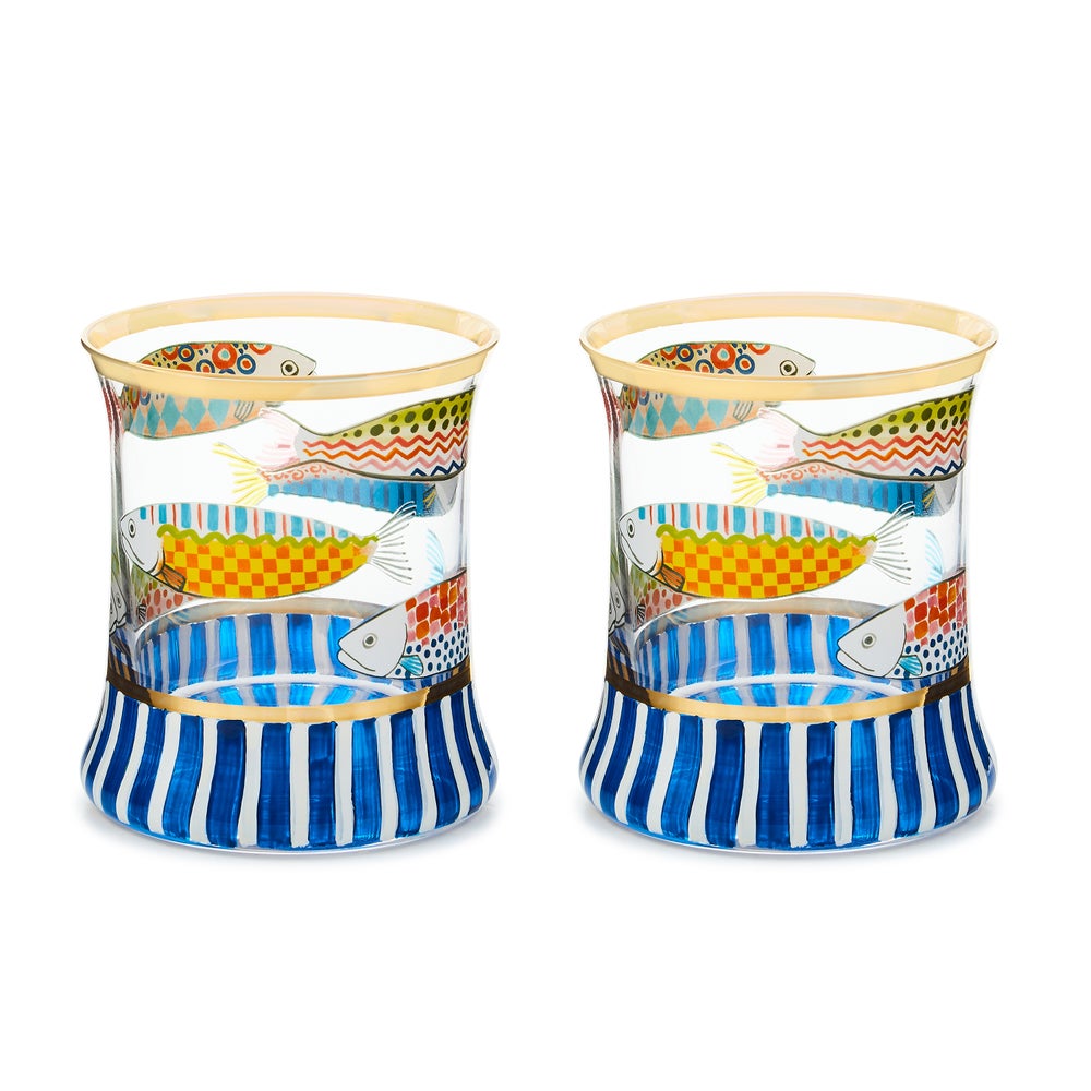 MACKENZIE-CHILDS Mackenzie-chilllds Go Fish Glassware - Image 9