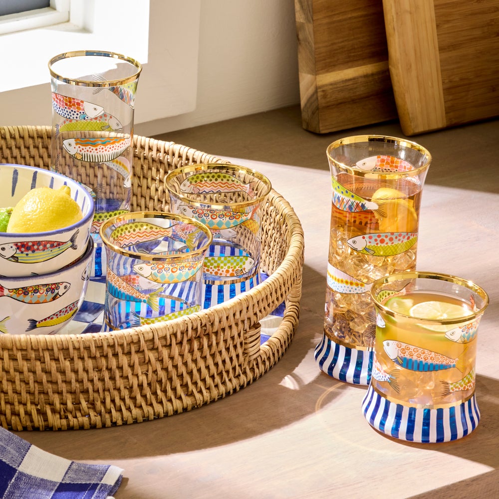 MACKENZIE-CHILDS Mackenzie-chilllds Go Fish Glassware - Image 7
