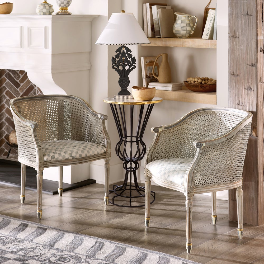 Check Pedestal Accent Table