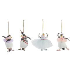 Alternative view of MACKENZIE-CHILDS Mackenzie-chilllds Patience Brewster Penguins En Pointe Ornaments, Set of 4