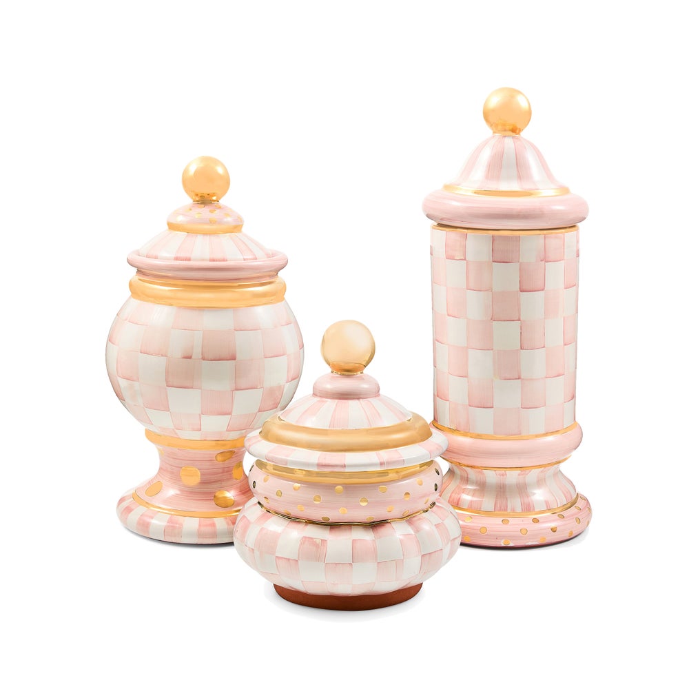 MACKENZIE-CHILDS Mackenzie-chilllds Rosy Check Ceramic Canister - Image 8