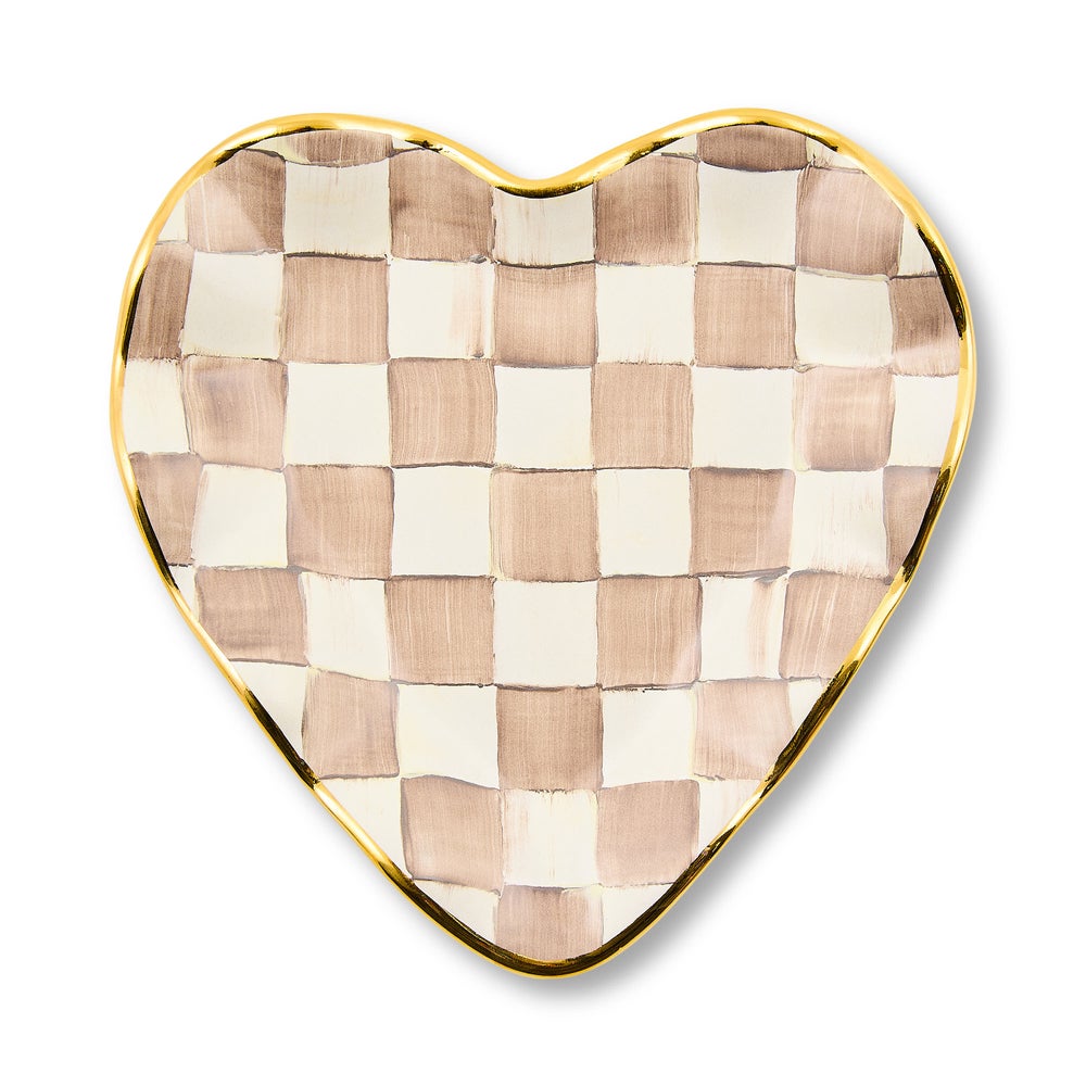 Check Fluted Ceramic Heart Plate - Image 4