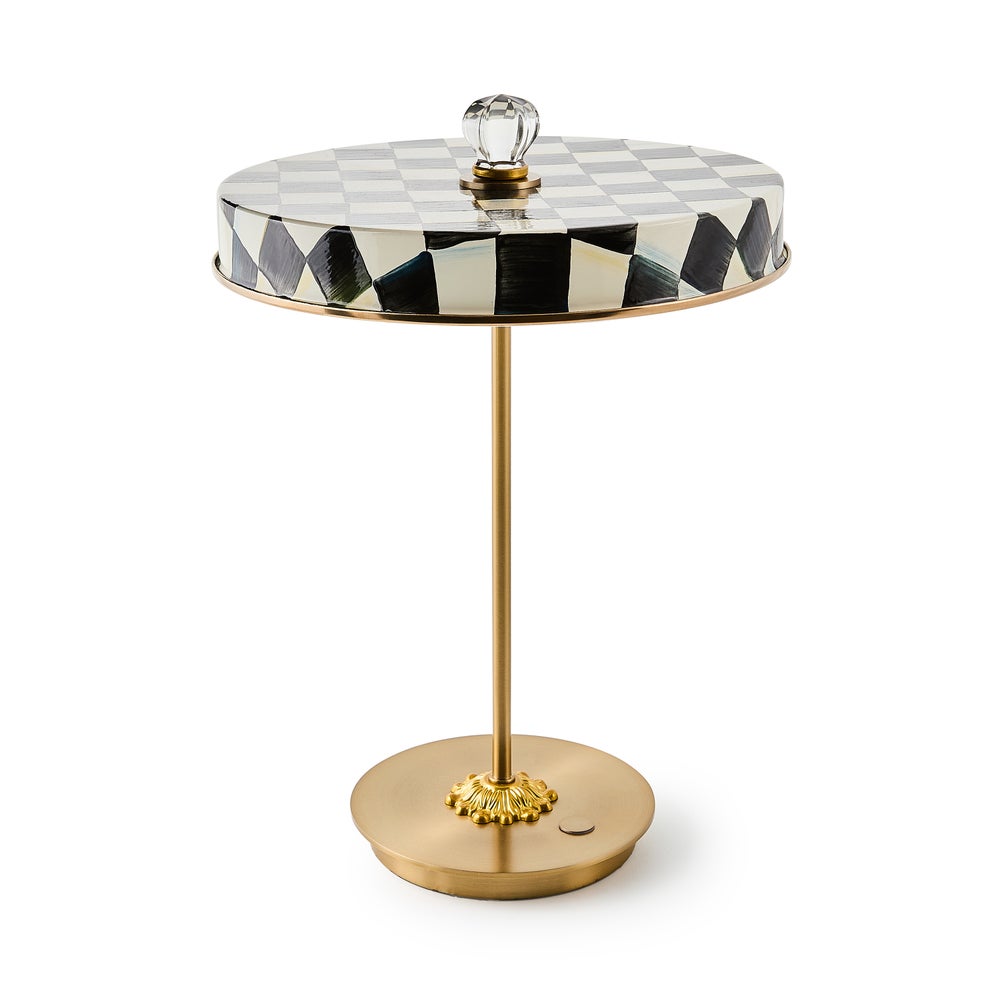 MACKENZIE-CHILDS Mackenzie-chilllds Enamel Check LED Disk Table Lamp - Image 2
