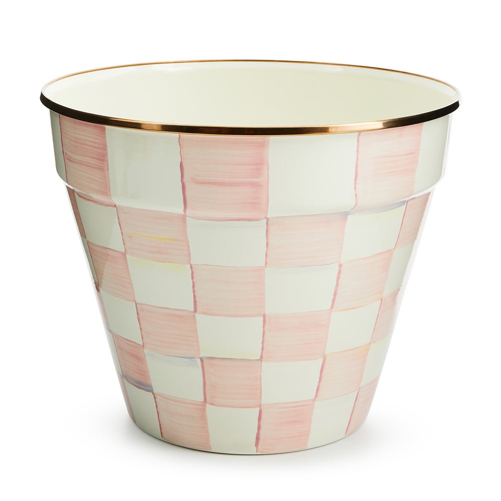 MACKENZIE-CHILDS Mackenzie-chilllds Enamel Check Extra Large Garden Pot - Image 5