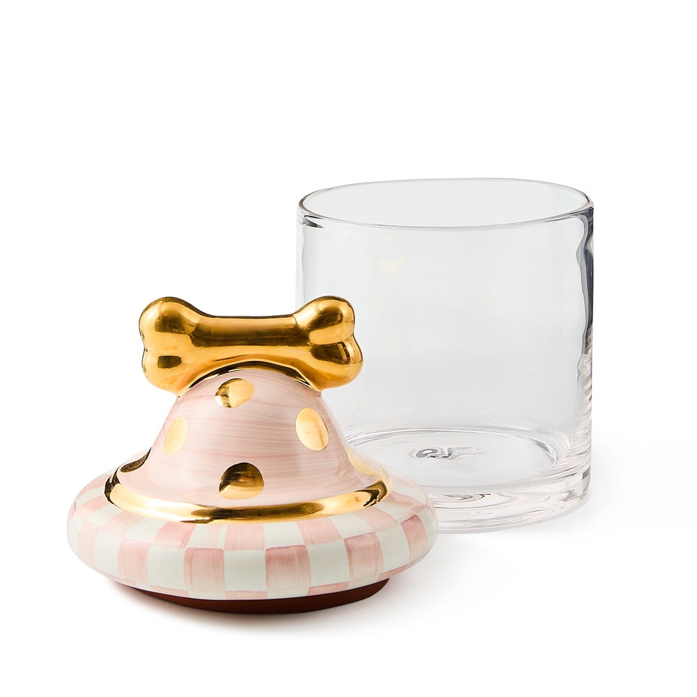 MACKENZIE-CHILDS Mackenzie-chilllds Rosy Check Canine Cookie Jar - Image 3