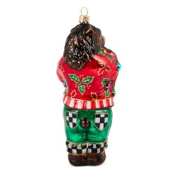 Alternative view of Deck The Halls Bear Glass Ornament
