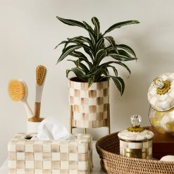 Alternative view of MACKENZIE-CHILDS Mackenzie-chilllds Mocha Check Tabletop Planter