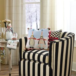 Alternative view of MACKENZIE-CHILDS Mackenzie-chilllds Patience Brewster Santa Penguins Throw Pillow