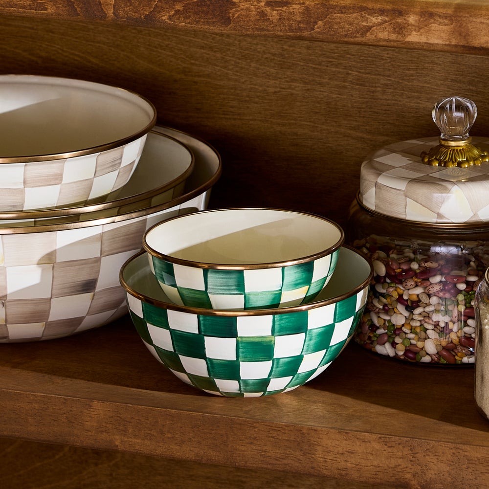 Emerald Check Enamel Everyday Bowl - Image 6