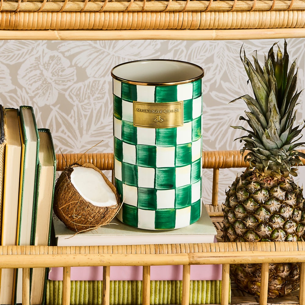Check Enamelware Utensil Holder - Image 3