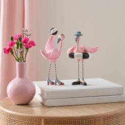 Alternative view of MACKENZIE-CHILDS Mackenzie-chilllds Patience Brewster Sheila and Sheldon Flamingo Figurines