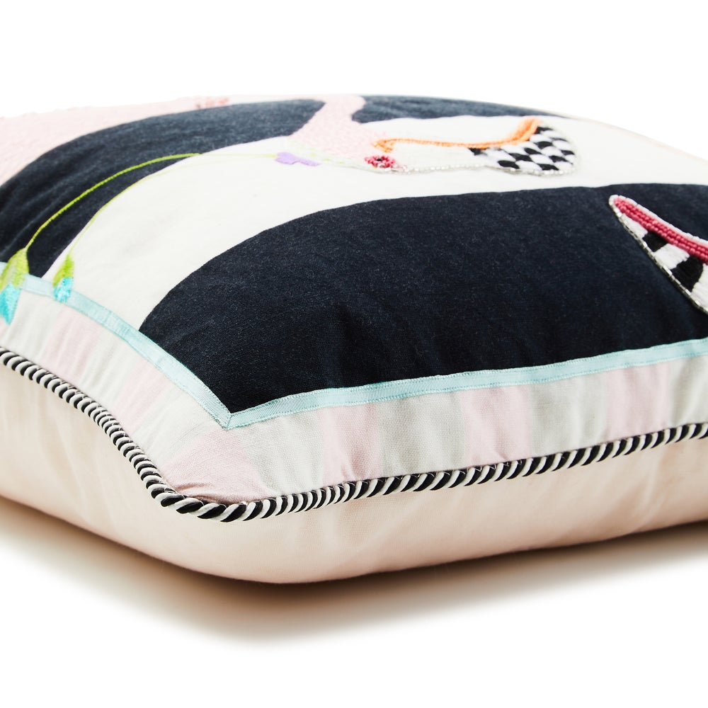 MACKENZIE-CHILDS Mackenzie-chilllds Patience Brewster Flamingo Throw Pillow - Image 3