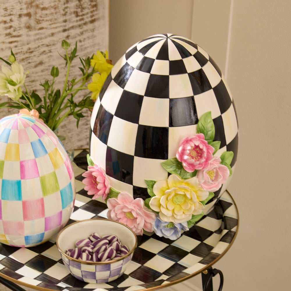 MACKENZIE-CHILDS Mackenzie-chilllds Frolic Spring Floral Tabletop Egg - Image 2