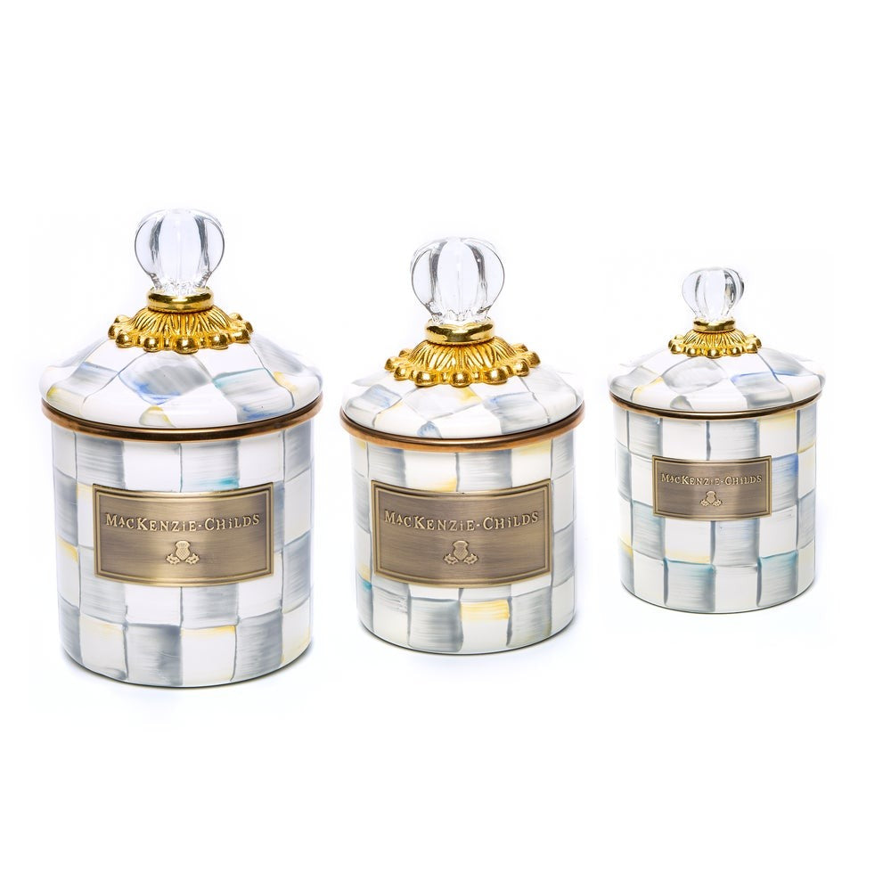 Mackenzie-chilllds Sterling Check Enamel Canisters - Image 6
