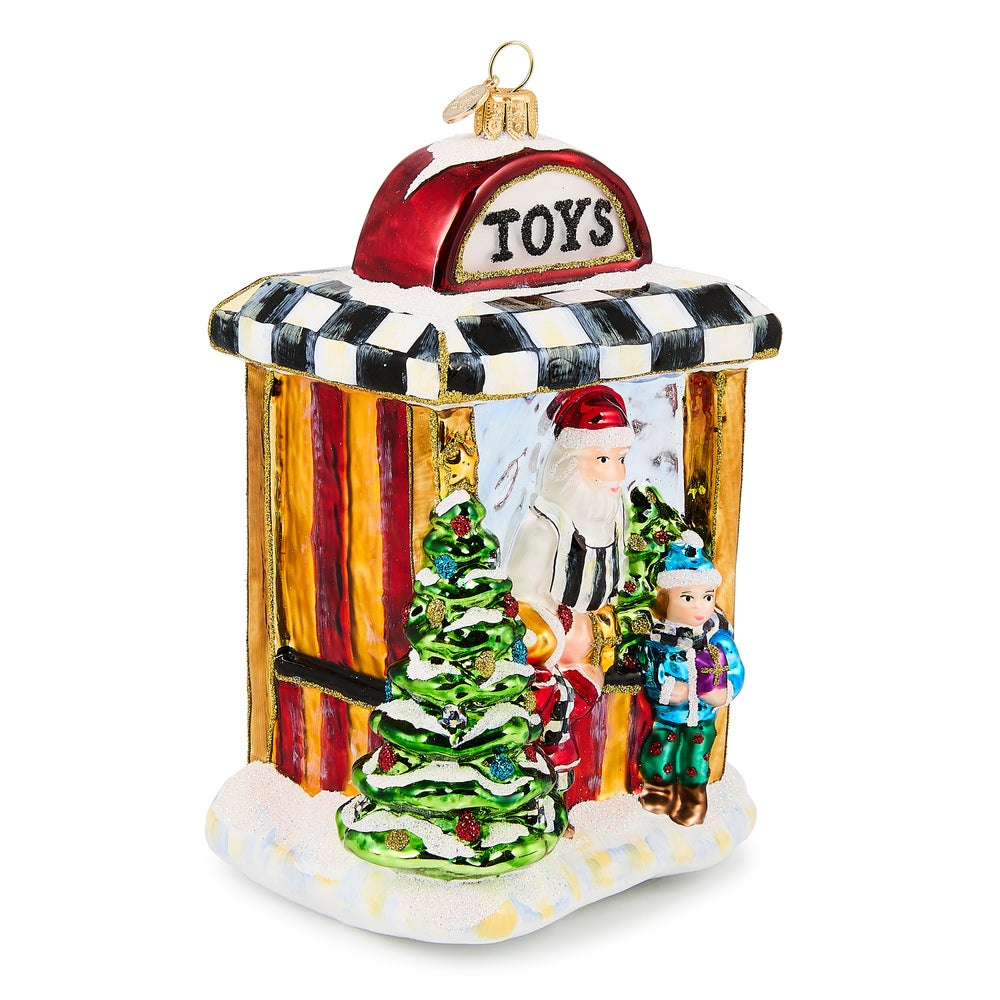 MACKENZIE-CHILDS Mackenzie-chilllds Santa??s Toy Store Glass Ornament - Image 3